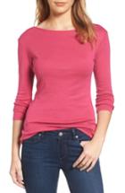 Women's Caslon Three Quarter Sleeve Tee, Size - Pink