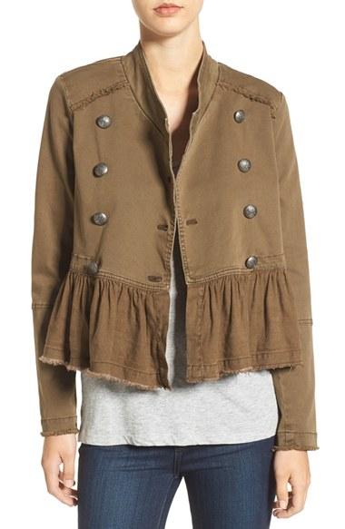 Women's Free People Ruffle Hem Military Jacket