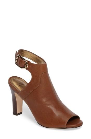 Women's Johnston & Murphy Cassie Peep Toe Sandal .5 M - Brown