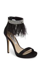 Women's Nina Fran Embellished Feather Sandal M - Black