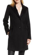 Petite Women's Fleurette Notch Collar Wool Coat P - Black