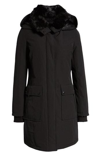 Women's Sam Edelman Faux Fur Trim Canvas Parka