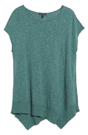 Women's Eileen Fisher Cap Sleeve Organic Linen & Cotton Scoop Neck Top - Green
