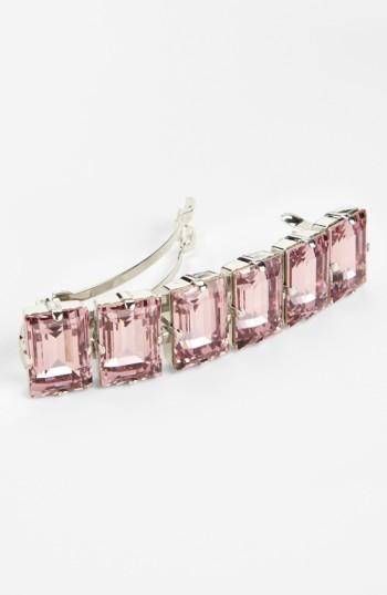 L. Erickson 'swarovski Treasure Trove' Barrette, Size - Pink