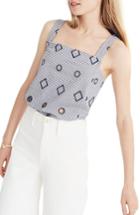 Women's Madewell Embroidered Stripe Apron Tank - Blue