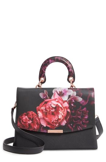Ted Baker London Splendour Lady Bag Faux Leather Top Handle Satchel - Black
