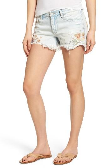 Women's Blanknyc Embroidered Denim Shorts - Blue