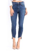 Women's Level 99 Ellie Uneven Zip Slant Hem Jeans - Blue