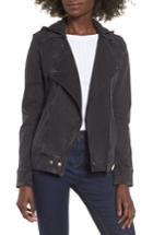 Women's Bp. Hooded Knit Moto Jacket, Size - Black