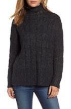 Women's Press Pointelle Turtleneck Sweater - Black