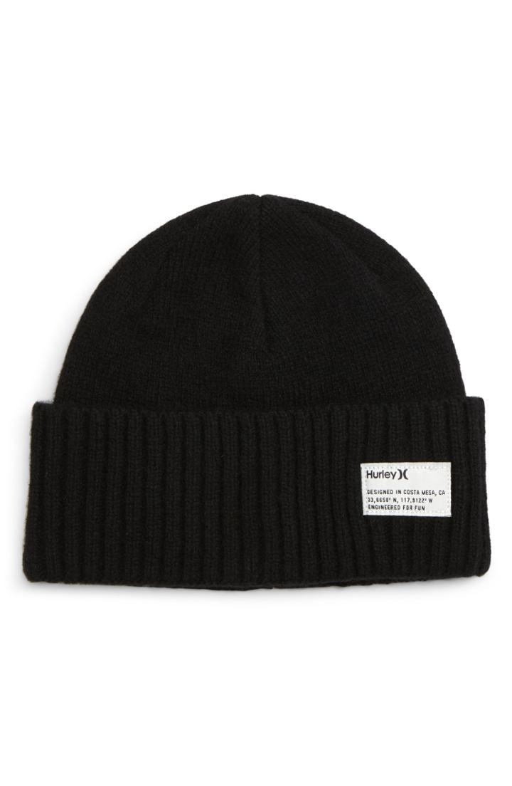 Men's Hurley Shoreman Recycled Wool Blend Beanie - Black