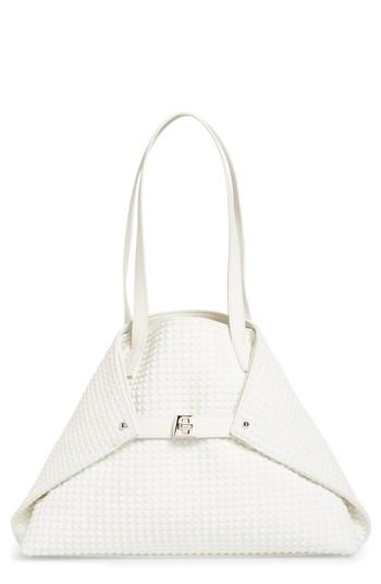 Akris Small Ai Techno Convertible Satchel - White