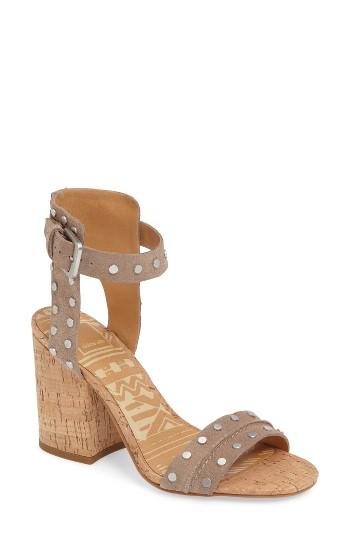 Women's Dolce Vita Essie Studded Block Heel Sandal M - Brown