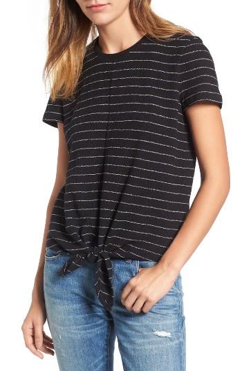 Women's Madewell Modern Tie Front Tee - Black