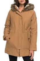 Women's Roxy Mountain Song Faux Fur Trim Waterproof Hooded Parka - Beige