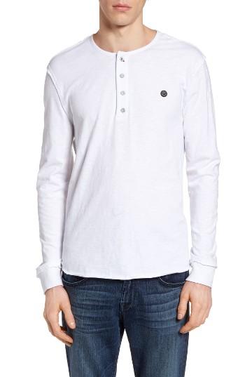 Men's True Religion Brand Jeans Raw Edge Henley - White
