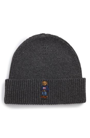 Men's Polo Ralph Lauren American Flag Bear Knit - Grey