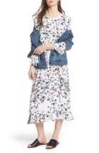 Women's Treasure & Bond Print Ruffle Maxi Dress, Size - White