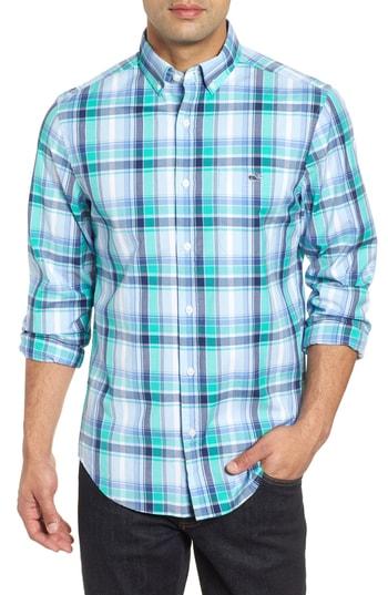 Men's Vineyard Vines Boathouse Slim Fit Plaid Tucker Sport Shirt - Green