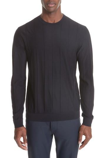 Men's Emporio Armani Crewneck Wool Sweater - Blue