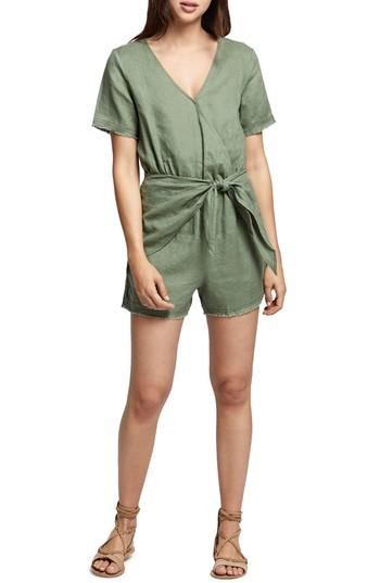 Women's Sanctuary Date Palm Linen Romper - Green