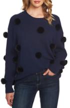 Women's Cece Pompom Pullover, Size - Blue