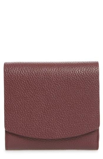 Women's Nordstrom Olivia Leather Trifold Wallet - Burgundy