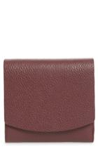 Women's Nordstrom Olivia Leather Trifold Wallet - Burgundy