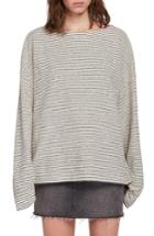 Women's Allsaints Adelise Stripe Long Sleeve Cotton Tee /small - Black