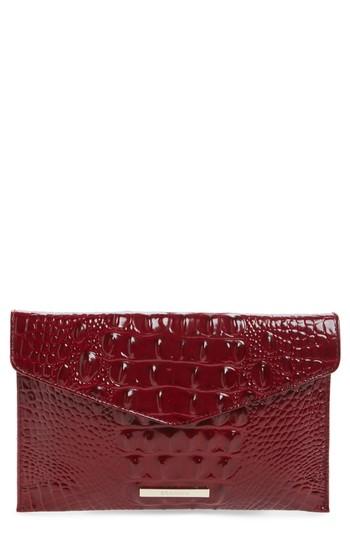 Brahmin Melbourne Croc Embossed Leather Envelope Clutch -