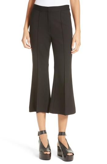 Women's Tibi Flared Crop Ponte Pants - Black