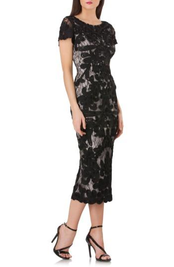 Women's Js Collections Soutache Lace Midi Dress - Black