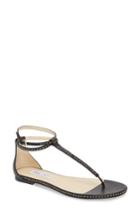 Women's Jimmy Choo Afia Studded Flat Sandal Us / 34eu - Black