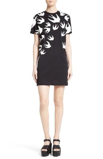 Women's Mcq Alexander Mcqueen Swallow T-shirt Dress - Black