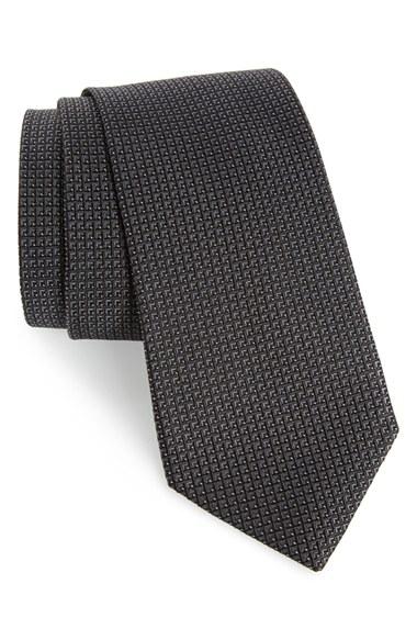 Men's Calibrate Grid Woven Silk Tie