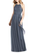 Women's Jenny Packham Beaded Strap Chiffon Gown (similar To 14w) - Grey