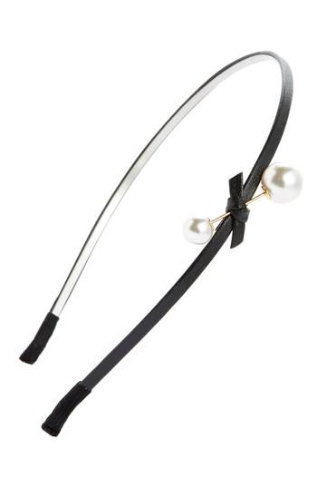 Cara Imitation Pearl & Bow Headband