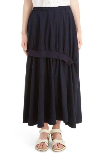 Women's Y's By Yohji Yamamoto A-rib Gathered Skirt - Blue