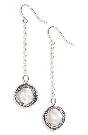 Women's Panacea Freshwater Pearl & Crystal Drop Earrings