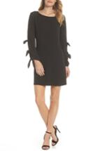 Women's Forest Lily Bow Sleeve Sheath Dress - Black