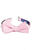 Men's The Tie Bar Gingham Cotton Bow Tie, Size - Pink (online Only)