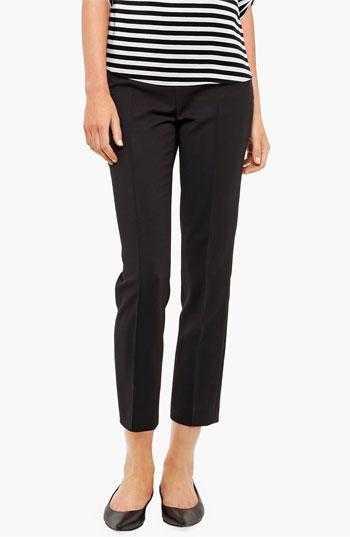 Akris Punto 'franca' Straight Leg Crop Pants Womens Noir Size 6 6