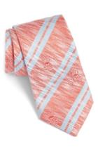 Men's Psycho Bunny Double Stripe Silk Tie, Size - Red
