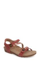 Women's Aetrex 'jillian' Braided Leather Strap Sandal .5 M - Pink