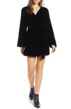 Women's Treasure & Bond Velvet Faux Wrap Minidress, Size - Black