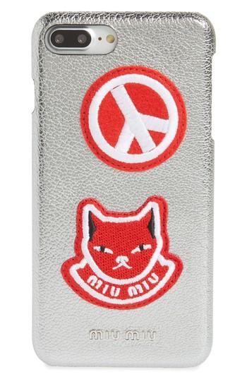 Miu Miu Madras Pop Patch Leather Iphone 7 Case -