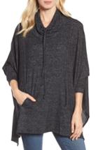 Women's Caslon Knit Poncho Top, Size - Black