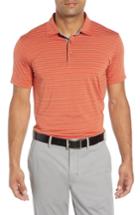 Men's Bobby Jones Control Stripe Jersey Polo - Orange