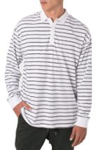 Men's Zanerobe Channel Rugby Long Sleeve Polo - White