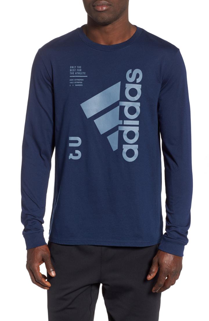 Men's Adidas Long Sleeve Technical T-shirt, Size - Blue